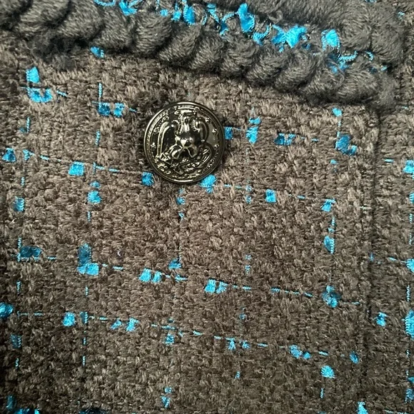 Anne Klein Black and Blue tweed blazer - Picture 6 of 12